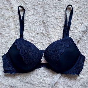 PINK Victoria's Secret Dream Angels Navy Blue Lacey push-up bra - 36B